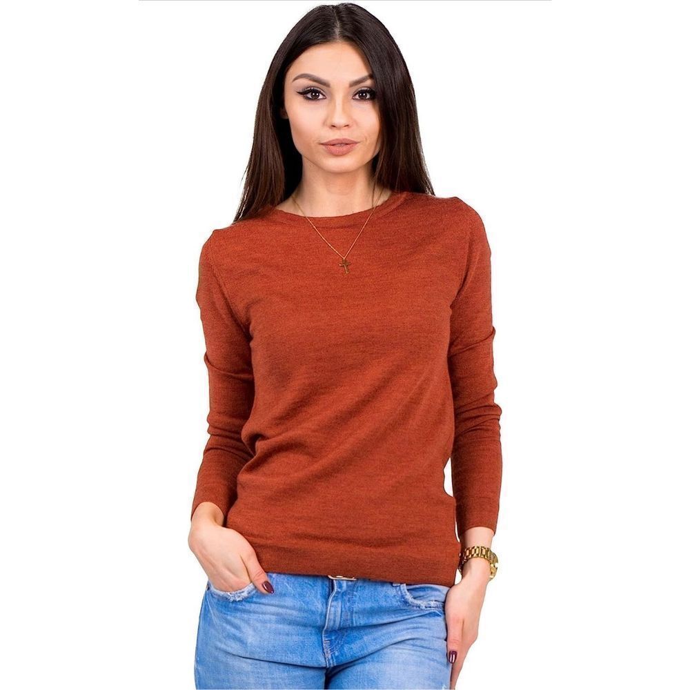 Cashmere Soft Merino Wool Sweater Midweight 250gr Crew Neck L